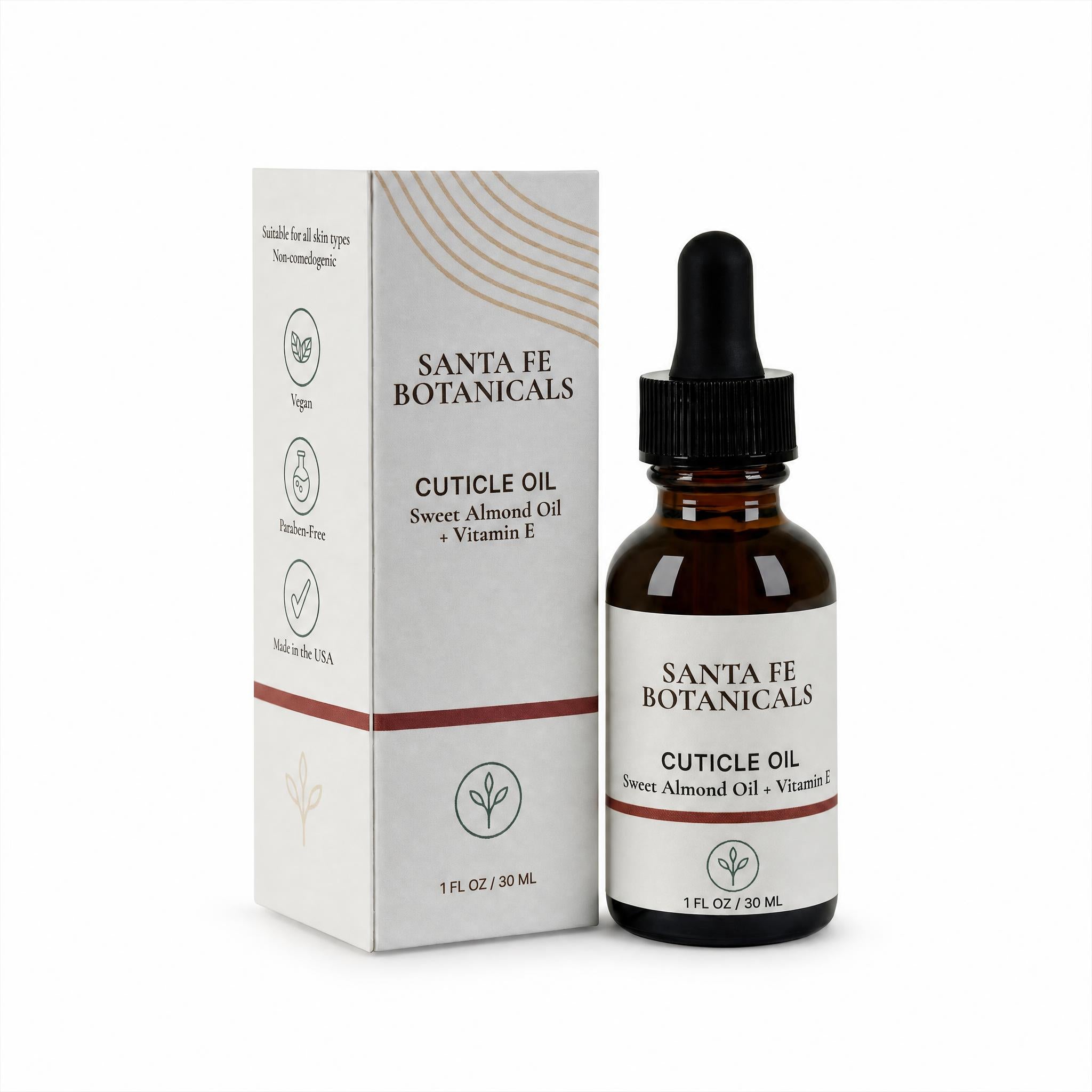 Botanic Cuticle Serum bottle with sage and desert botanicals in clear New Mexico light