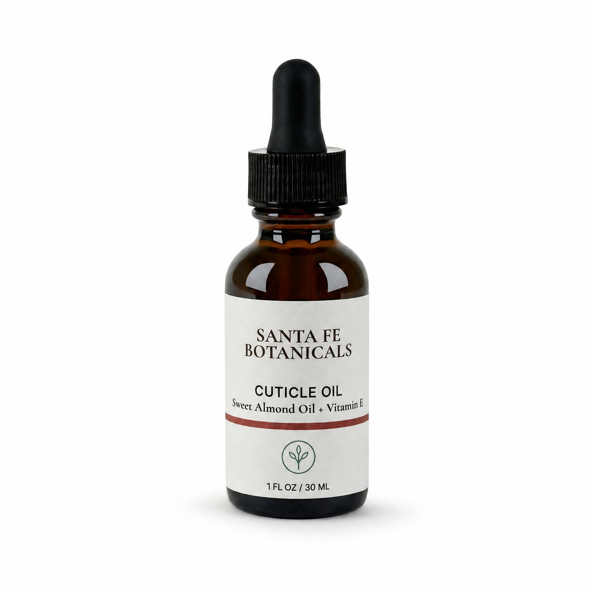 Botanic Cuticle Serum 30 mL amber glass dropper bottle on a warm cream background